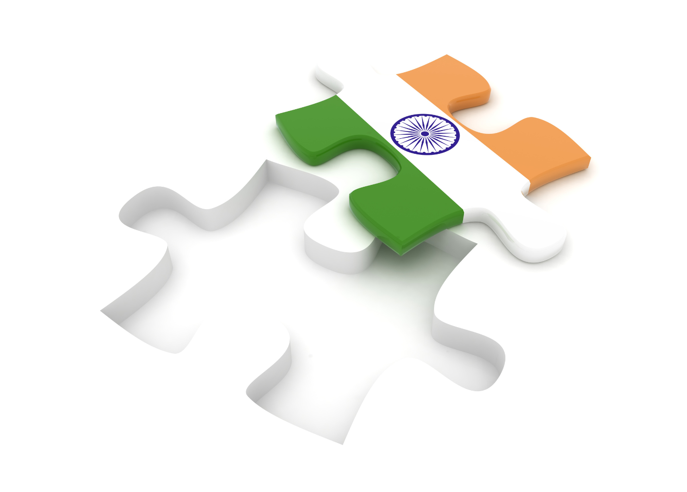 Puzzle piece of the Indian flag